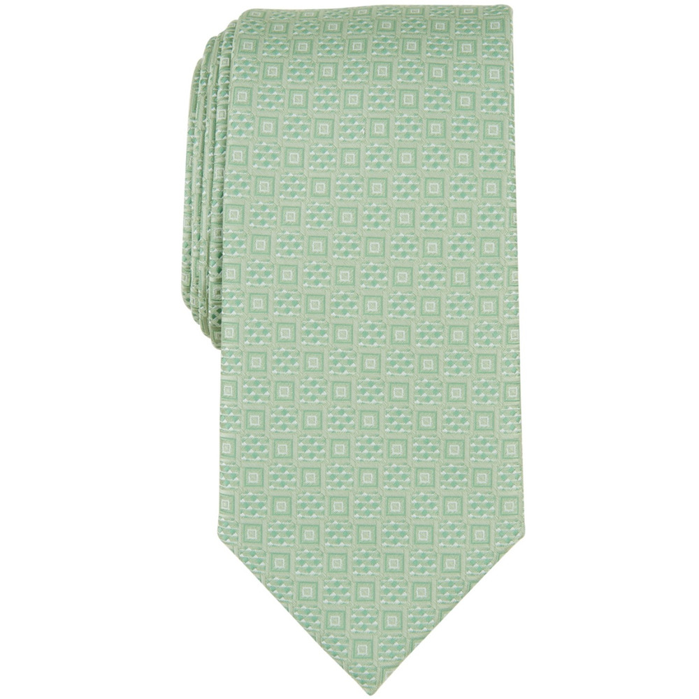 Perry Ellis Men Randall Neat Square Tie Green One Size